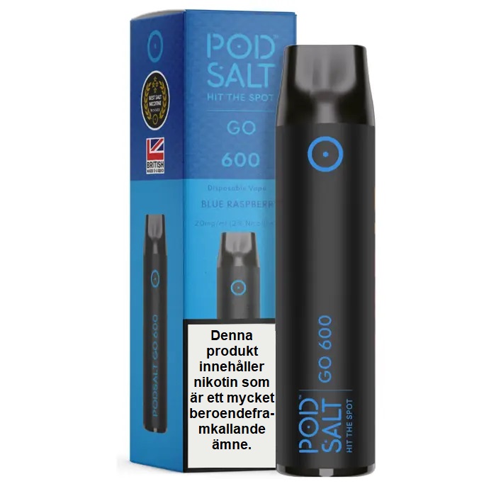 Pod Salt GO 600 | Blue Raspberry| Engångs Vape