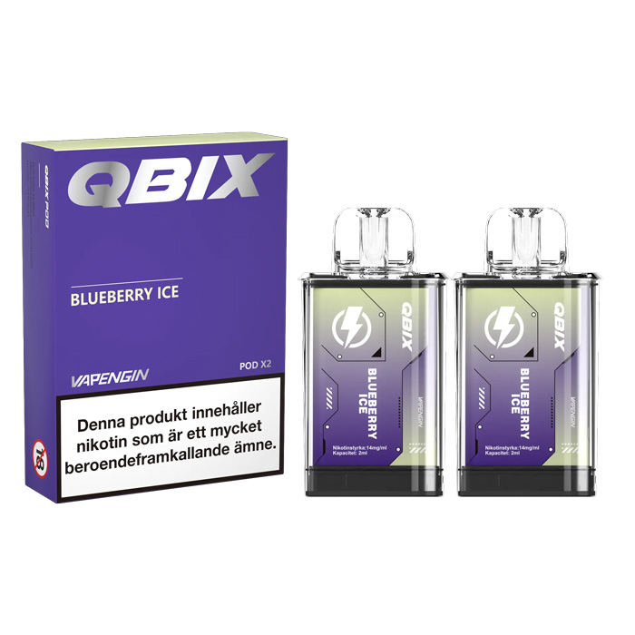 QBIX Pod | Blueberry Ice | 2 x Förfylld Pod