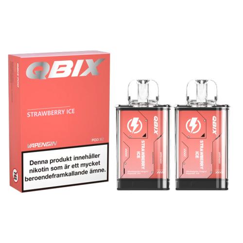 QBIX Pod | Strawberry Ice | 2 x Förfylld Pod