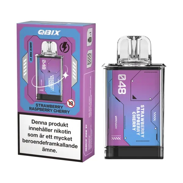 QBIX Pod | Strawberry Raspberry Cherry| Förfylld Pod