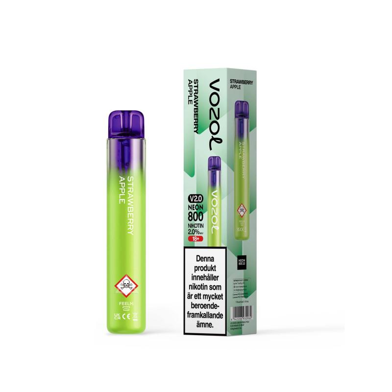 Vozol Neon 800 2.0 – Strawberry Apple| ENGÅNGS VAPE