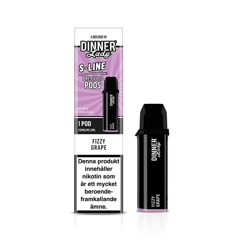 Dinner Lady S-Line | Fizzy Grape| Förfylld pod