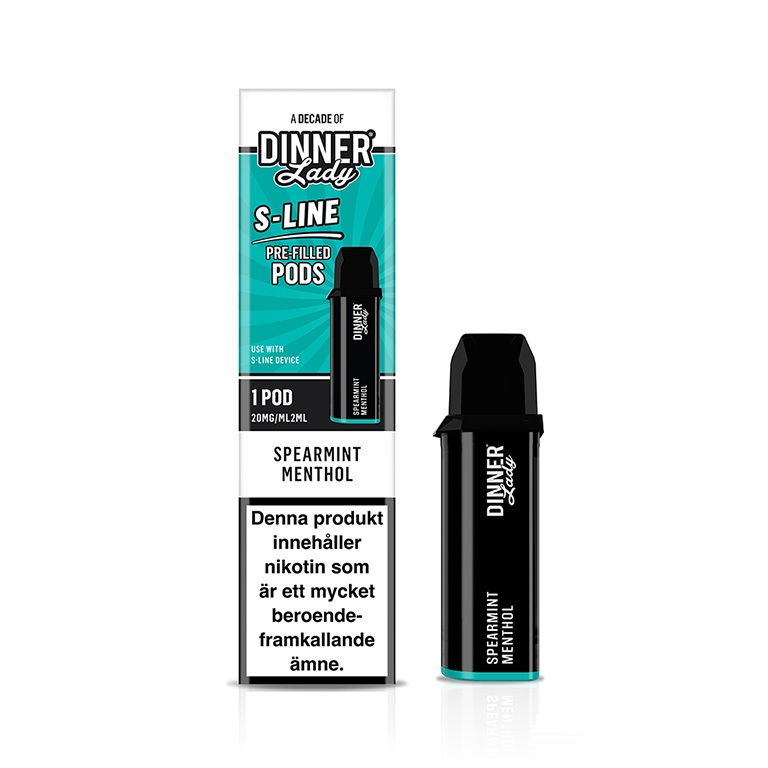 Dinner Lady S-Line | Spearmint Menthol| Förfylld pod