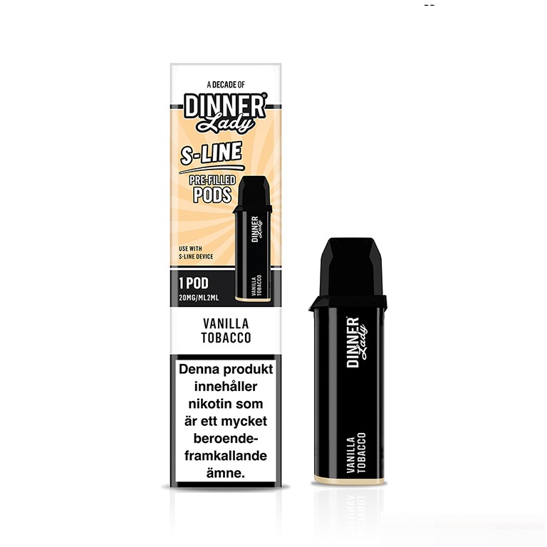 Dinner Lady S-Line | Vanilla Tobacco| Förfylld pod