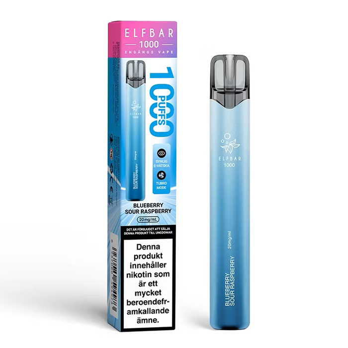 Elfbar 1000 | Blueberry Sour Raspberry | ENGÅNGS VAPE