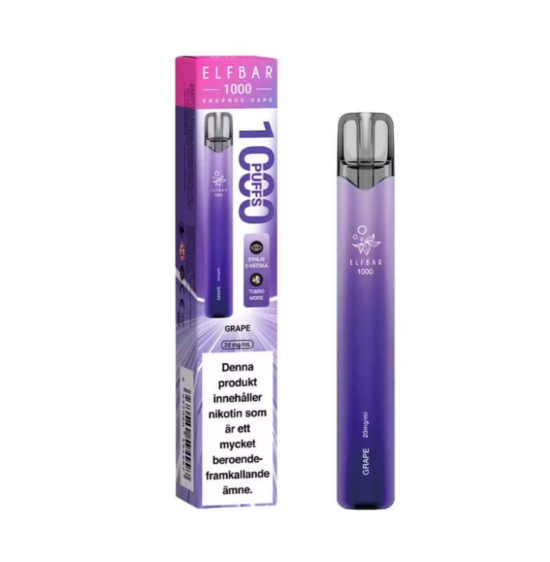 Elfbar Pod Grape Raspberry Elfbar EB6000, 600 & ELFA – Engångsvape & Pods med Mesh Coil | 20mg ...