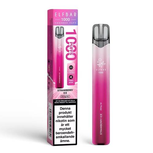 Elfbar 1000 | Strawberry Ice| ENGÅNGS VAPE