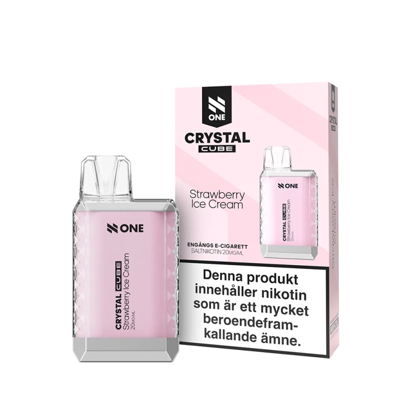 N ONE CRYSTAL CUBE | Strawberry Ice Cream | ENGÅNGS VAPE
