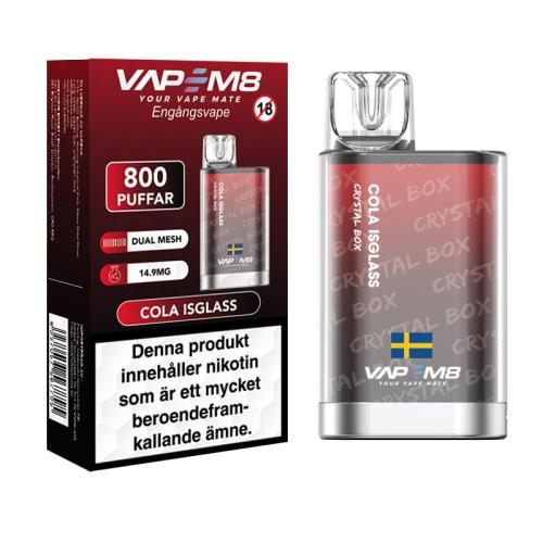 VapeM8 Crystal | Cola Isglass | ENGÅNGS VAPE