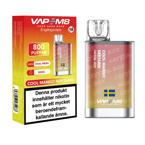 VapeM8 Crystal | Cool Mango Nektarin | ENGÅNGS VAPE