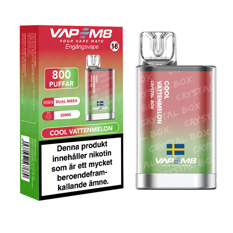 VapeM8 Crystal | Cool Vattenmelon | ENGÅNGS VAPE