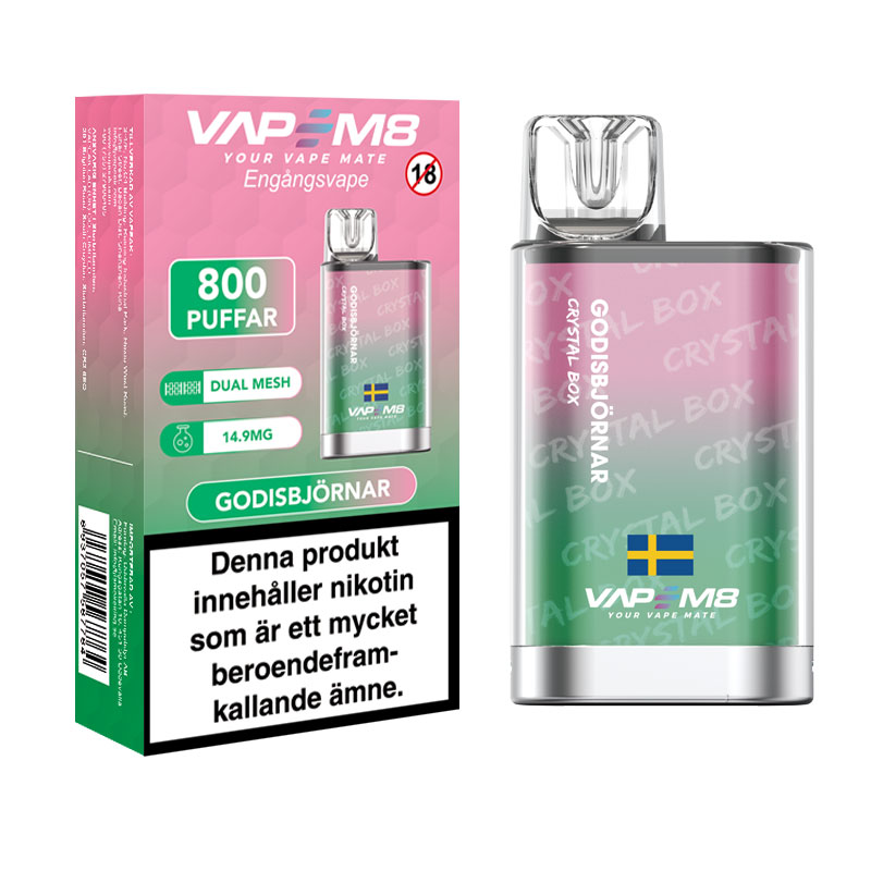 VapeM8 Crystal | Godisbjönar | ENGÅNGS VAPE
