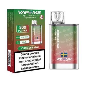 VapeM8 Crystal | Jodgubb Kiwi | ENGÅNGS VAPE