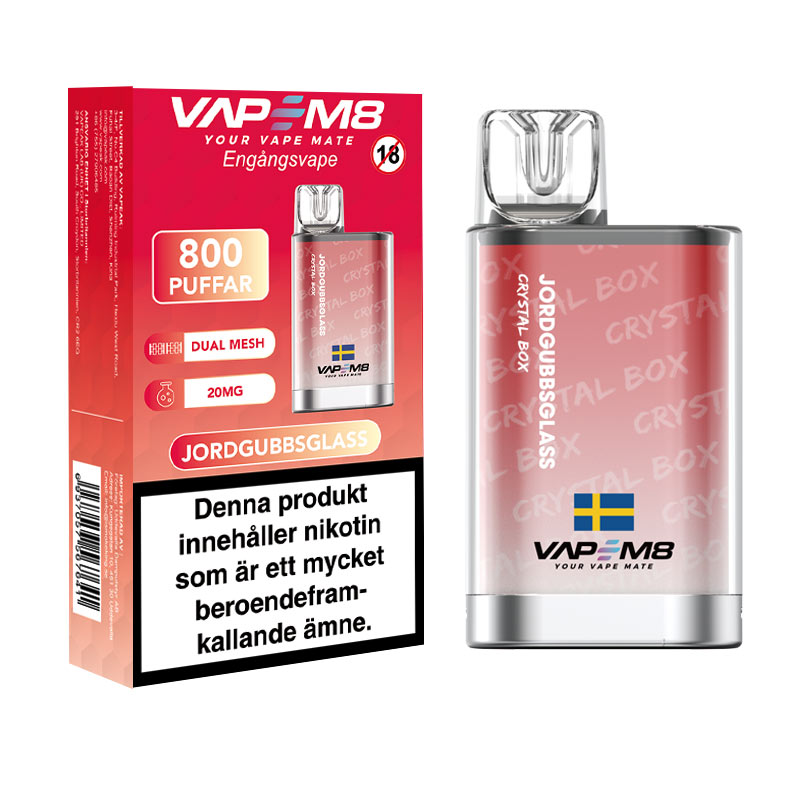 VapeM8 Crystal | Jordgubbsglass | ENGÅNGS VAPE