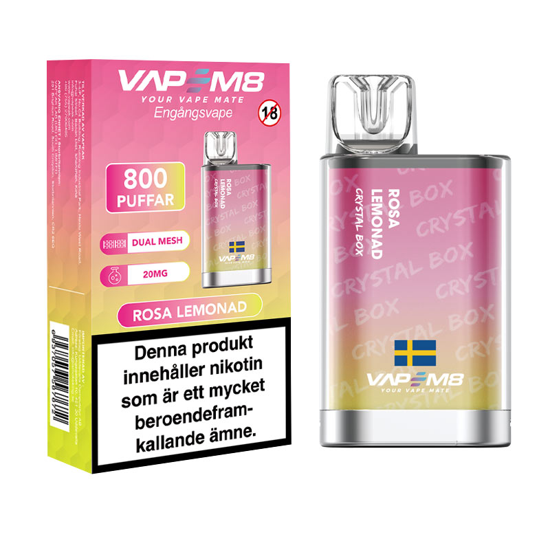 VapeM8 Crystal | Rosa Lemonad | ENGÅNGS VAPE