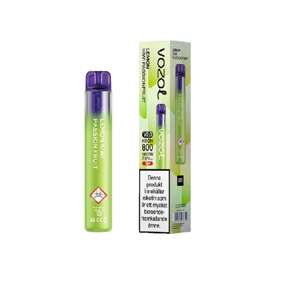 Vozol Neon 800 2.0 – Lemon Kiwi Passionfruit| ENGÅNGS VAPE