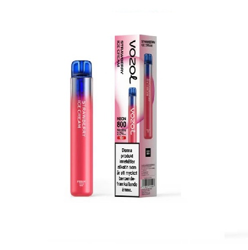 Vozol Neon 800 2.0 – Strawberry Ice Cream | ENGÅNGS VAPE