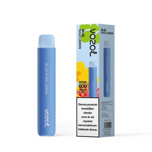 Vozol Star 600| Blue Razz Lemon| ENGÅNGSVAPE
