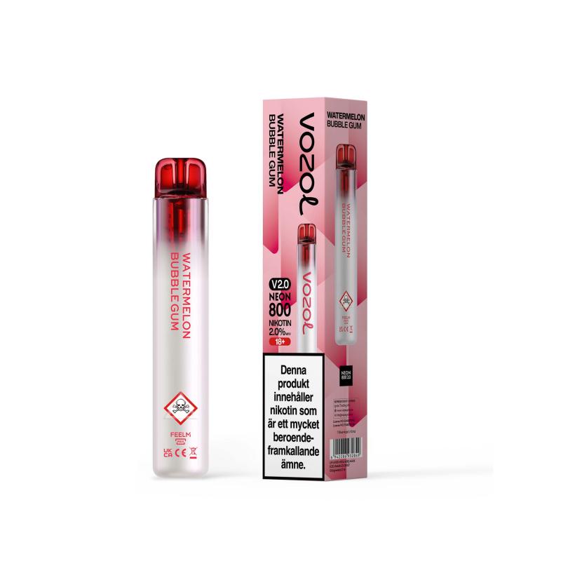 Vozol Neon 800 2.0 – Watermelon Bubblegum | ENGÅNGS VAPE