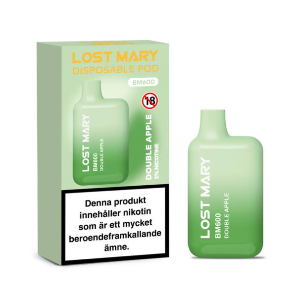 SwedenVapes.se  Lost Mary BM600 Double Apple  Engngsvape 600 puffar |  20mg Nikotinsalt