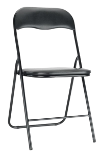 Klassisk fällstol med stoppad dyna, svart