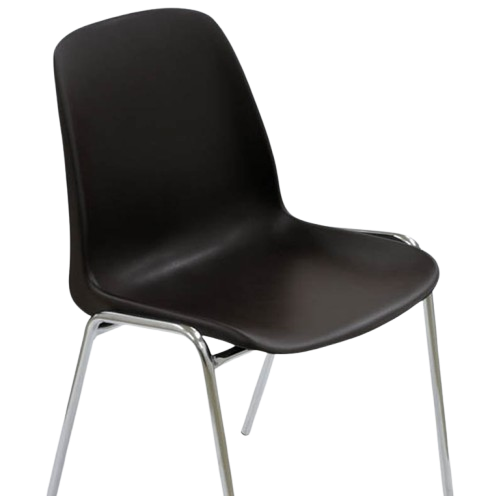Bertram Stapelstol i svart, premiumkvalitet skalstol för stilfulla och hållbara sittlösningar