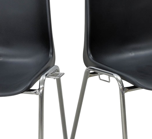 2 st Bertram Stapelstol i svart, premiumkvalitet skalstol för stilfulla och hållbara sittlösningar