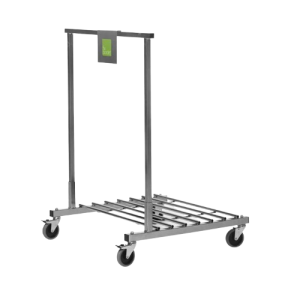 Fixvagnen för Fix-seriens fällbara bord, rymmer 6 bord, med låsbara hjul för enkel transport