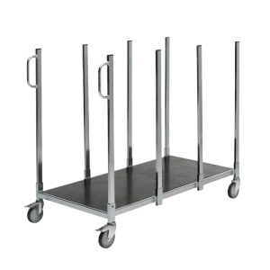 Fixvagnen 2, transportvagn för upp till 12 bord, med låsbara hjul och handtag för enkel manövrering