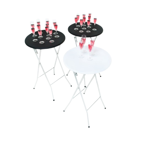 ståbord 105x60cm svart med glas