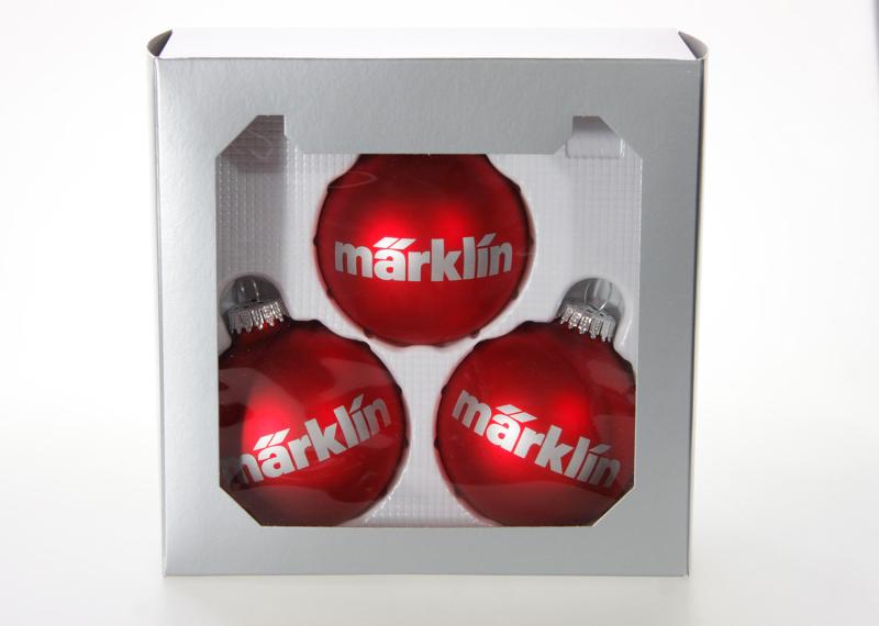Märklin 012427 3-pack Röda stora julgranskulor / Christmas baubles