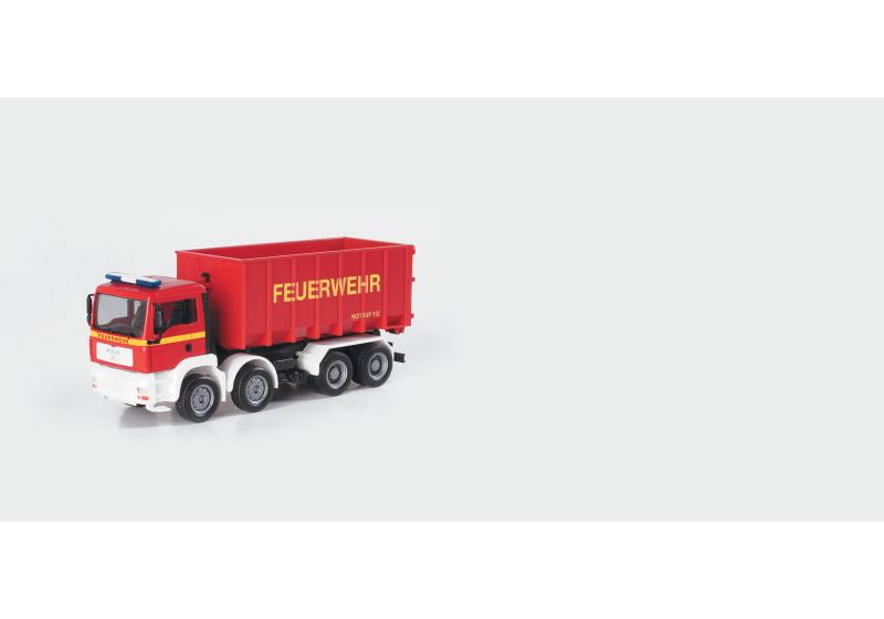 Herpa 046152 Brandbil MAN TGA M roll-off multibucket truck "fire department"