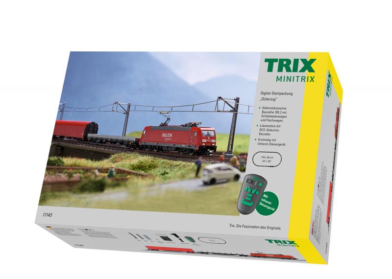 Trix Minitrix 11145 Startset med Ellok (DB AG) class 185.2 "Freight Train"
