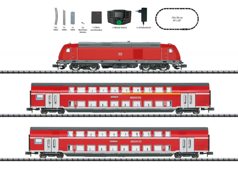 Trix Minitrix 11148 Startset Diesellok  ( DB AG) " Regional Express " DCC Ljud Nyhet 2021