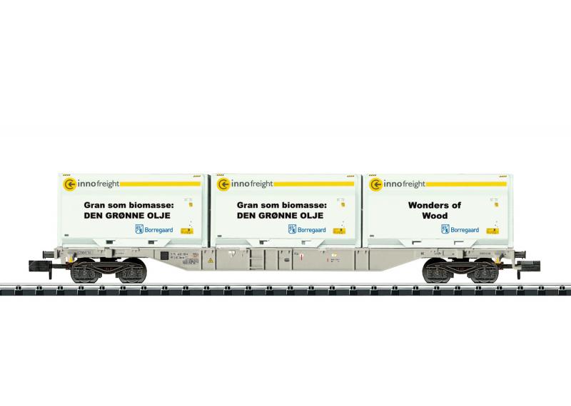 Trix Minitrix 18408 Containervagn " Borregaard" Type Sgnss Nyhet 2020