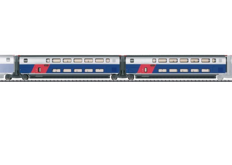 Trix SET 1 23487 ( SNCF ) TGV Euroduplex utbyggnadsvagnset passandes till 22381 Nyhet 2021 Förboka ditt exemplar