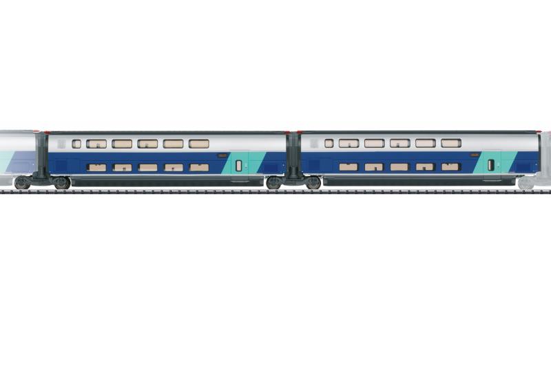 Trix SET 2 23488 ( SNCF ) TGV Euroduplex utbyggnadsvagnset passandes till 22381 Nyhet 2021 Förboka ditt exemplar