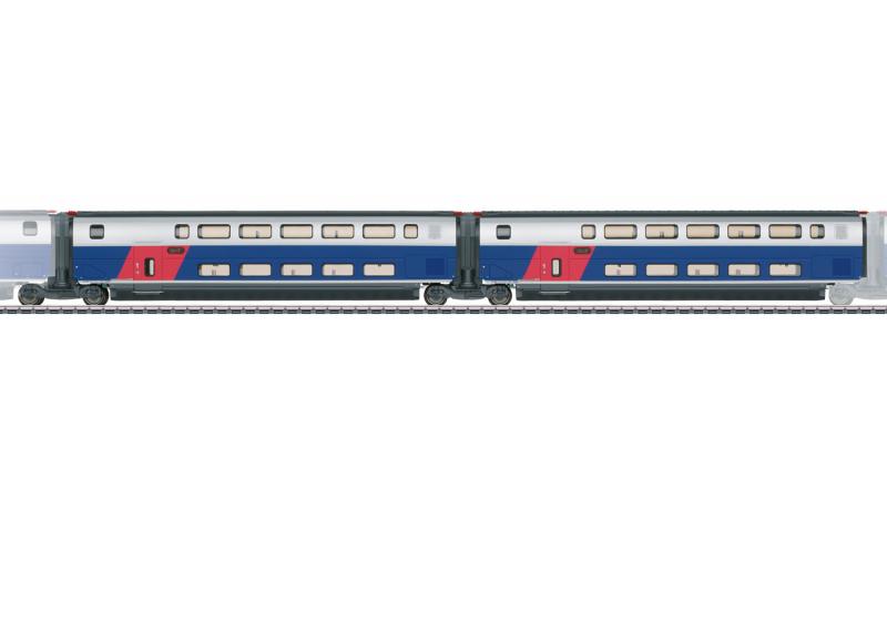 Märklin SET 1 43423 ( SNCF ) TGV Euroduplex utbyggnadsvagnset passandes till 37793 Nyhet 2021