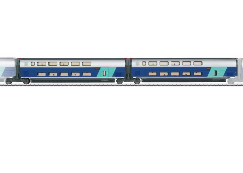 Märklin SET 2 43433 ( SNCF ) TGV Euroduplex utbyggnadsvagnset passandes till 37793 Nyhet 2021