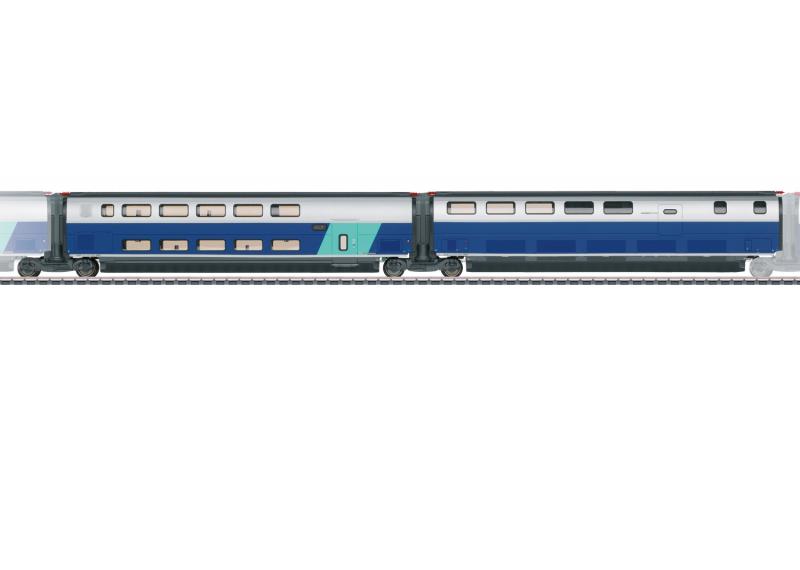 Märklin SET 3 43443 ( SNCF ) TGV Euroduplex utbyggnadsvagnset passandes till 37793 Nyhet 2021