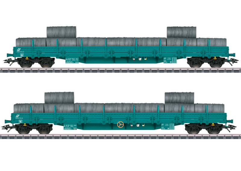 Märklin 47107 Italienskt (FS) Vagnset type Res med last av stålrullar Nyhet 2021