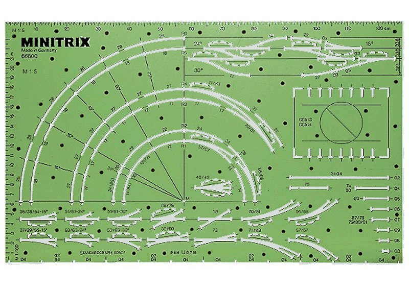 Minitrix 66600 Spårplansschablon " Track Planning Stencil "