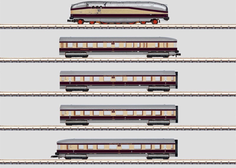 81436 Tågset Srömlinjeformat BR 61 "Henschel-Wegmann-Zug" Insider modell