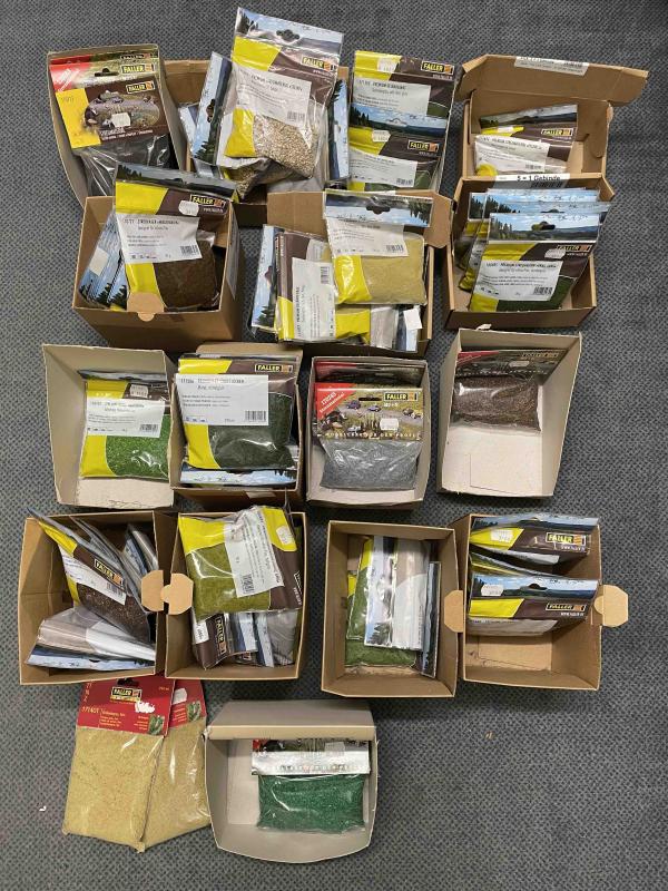 FALLER Stort paket med olika strö material i olika färger
