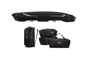 Thule Motion 3 XL Low 400 liter svart högblank + Thule GoPack dufflar