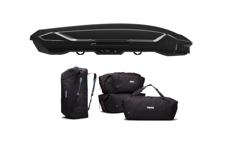 Thule Motion 3 XL 500 liter svart högblank + Thule GoPack dufflar