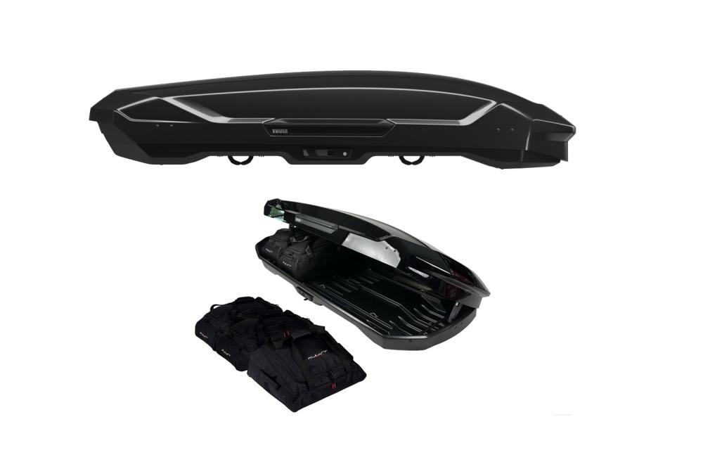 Thule Motion 3 XL 500 liter svart högblank + Kjust väskset 5-pack