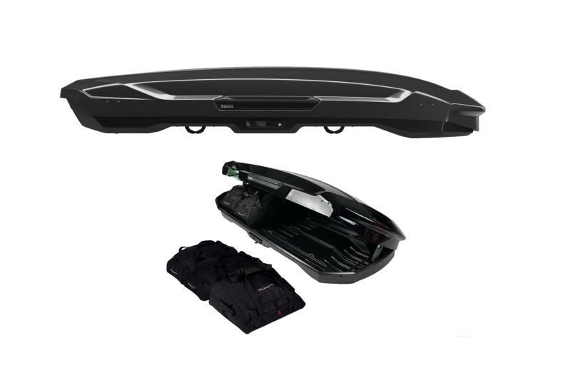 Thule Motion 3 XXL Low 450 liter svart högblank + Kjust väskset 5-pack