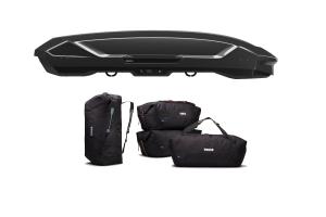 Thule Motion 3 XXL 600 liter svart högblank + Thule GoPack dufflar