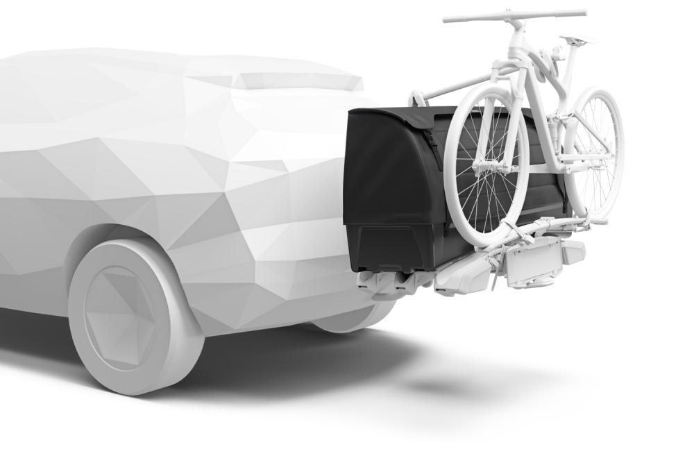 Thule EasyFold 3, 3 cyklar + Thule Onto 2 bakmonterad lastbox 300 liter